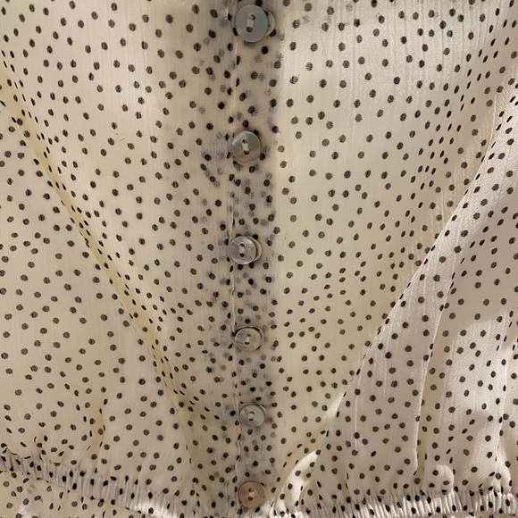 Oak + Fort Crop Top Square Neck Polka Dot Ruffle Crop Top - Picture 4 of 6